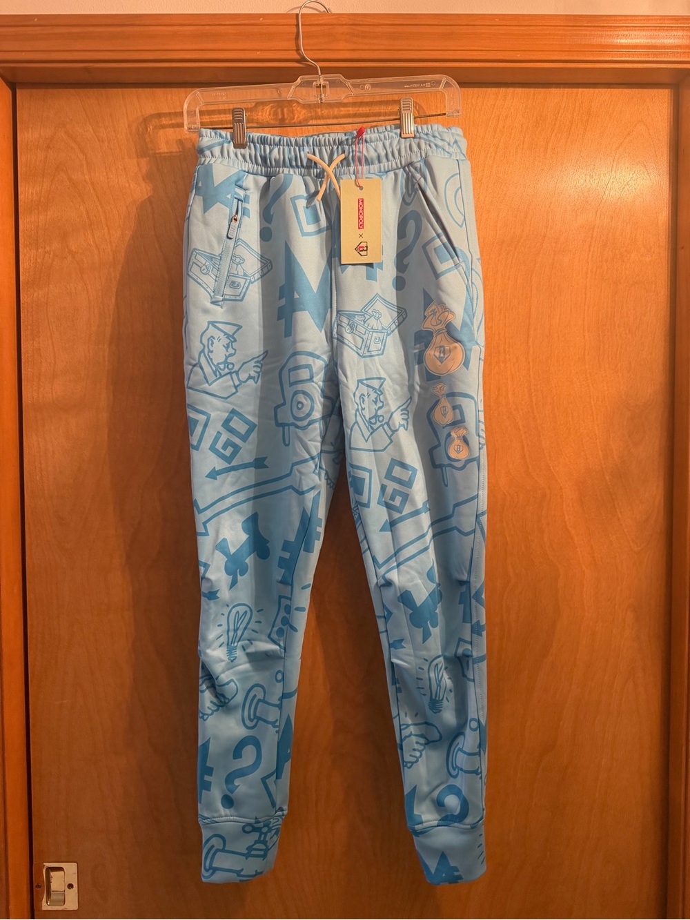 Kids Light Blue Graphic Jogger Pants - baseball 101